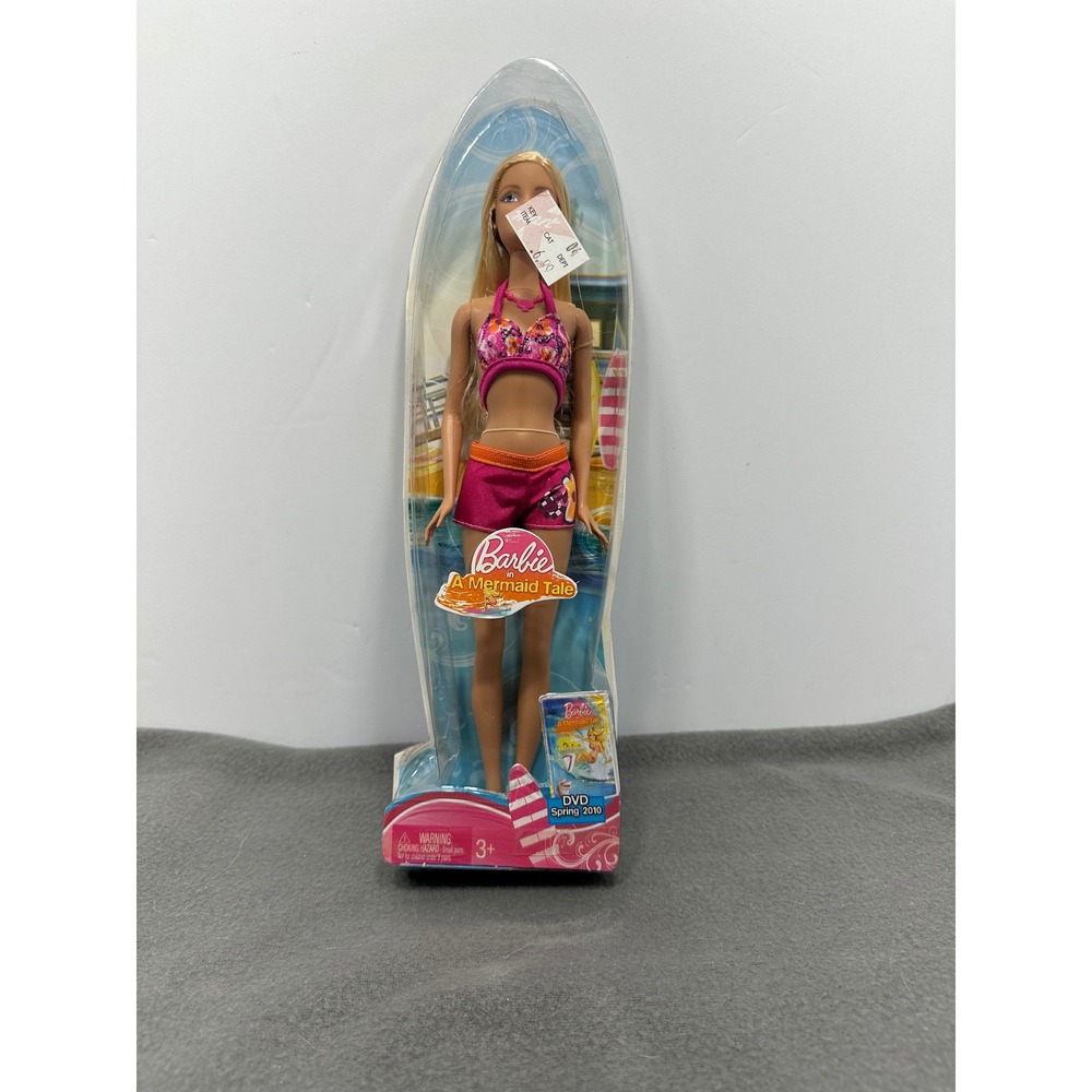 Barbie in A Mermaid Tale Doll 2010 Mattel R4199 Surfboard Packaging New